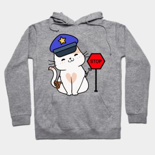 Funny Persian Cat Policeman Hoodie